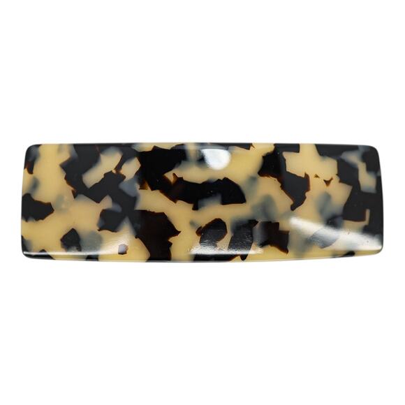France Luxe Light Faux Tortoise Shell Rectangular Barrette Blonde Tokyo Pattern - Picture 1 of 6